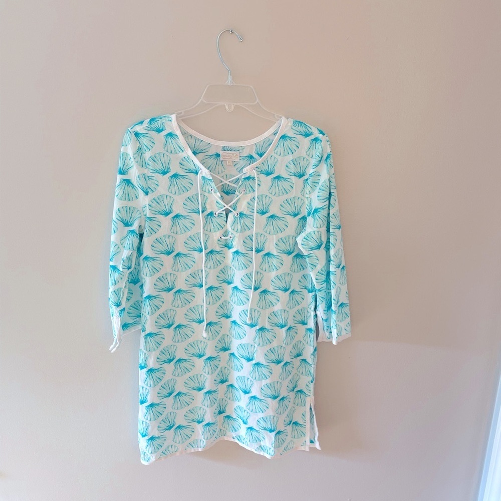 Mud Pie Cover Up, turquoise, size medium